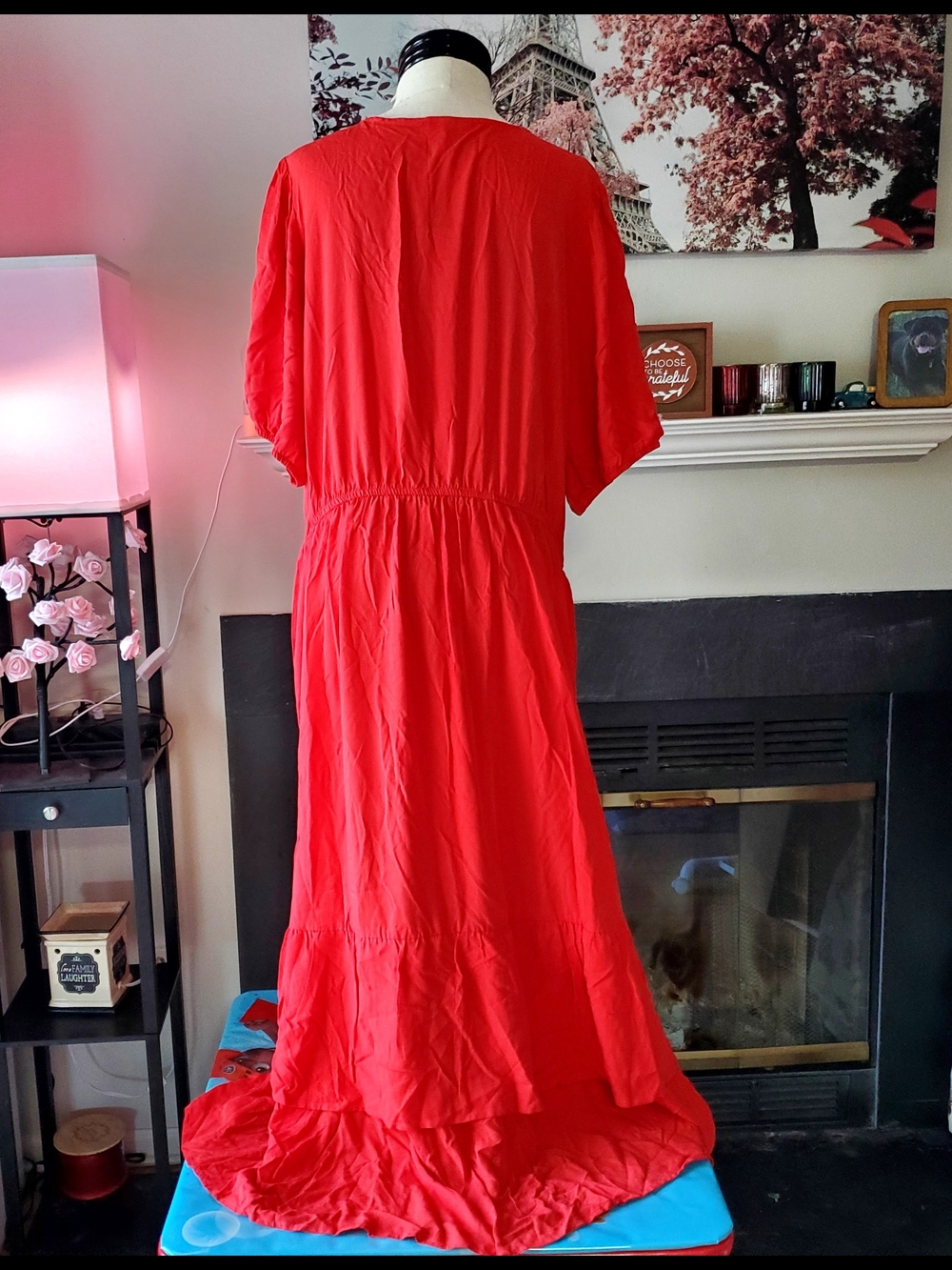 Knox Rose Red Wrap Maxi Dress with Tie Waist - Picture 3 of 6